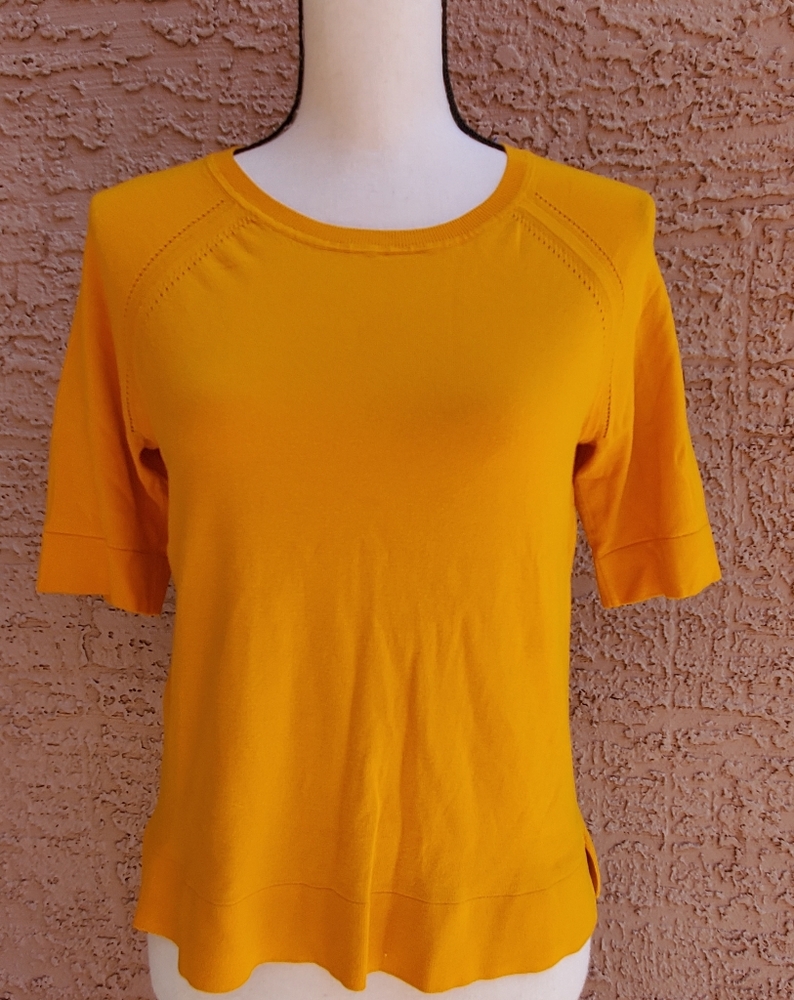 Ann Taylor Top Large Mustard Yellow